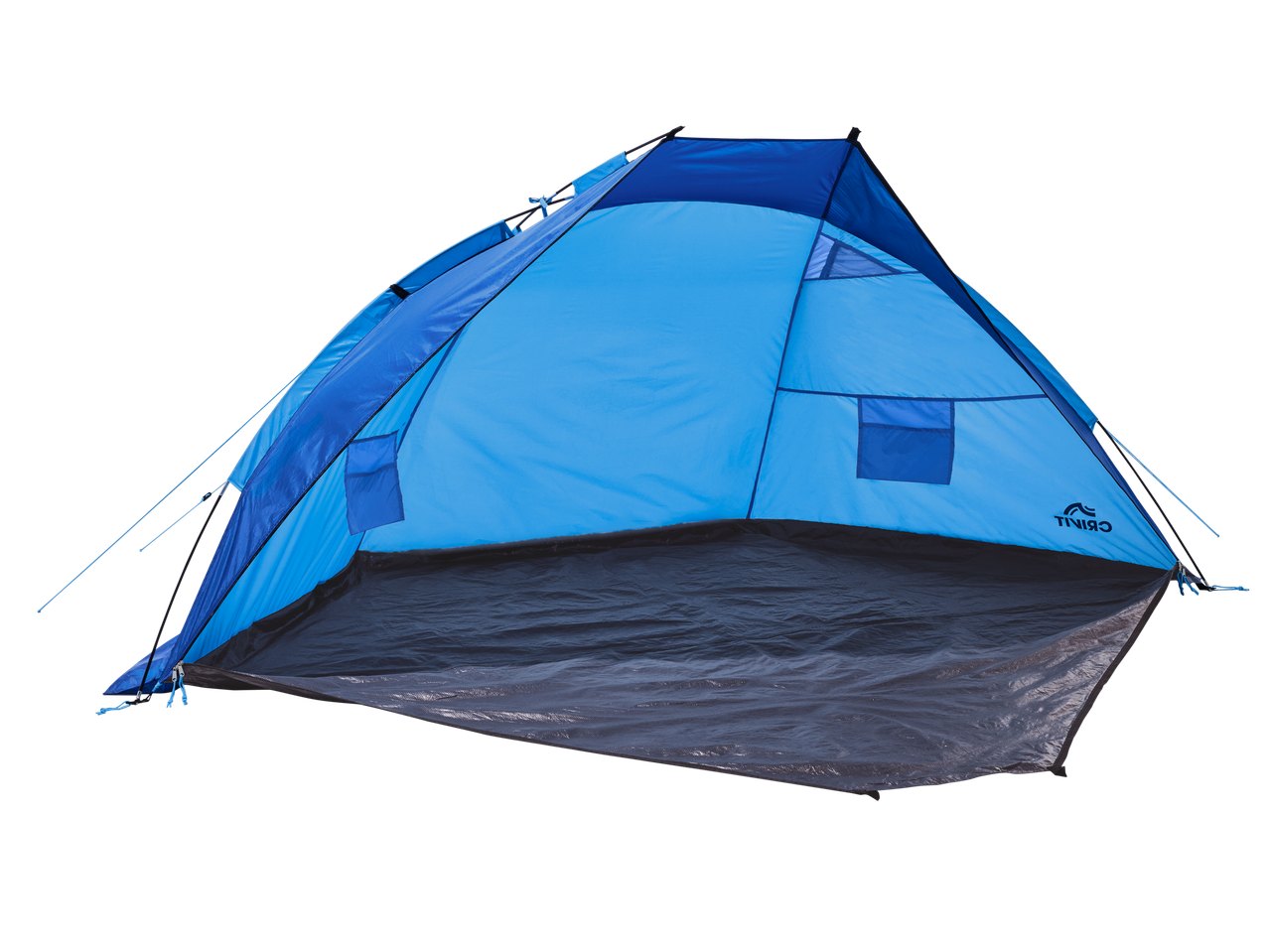 Blue and black Crivit camping tent.