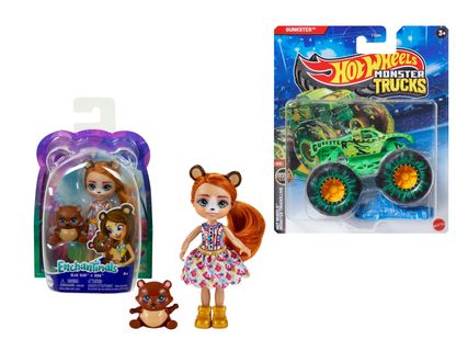 ENCHANTIMALS/HOT WHEELS Fahrzeugset/Spielpuppe