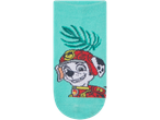 Teal socks featuring Paw Patrol design.