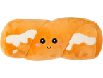 A plushie of a honey bun with a cute face, part of the Plush Foodies collection.