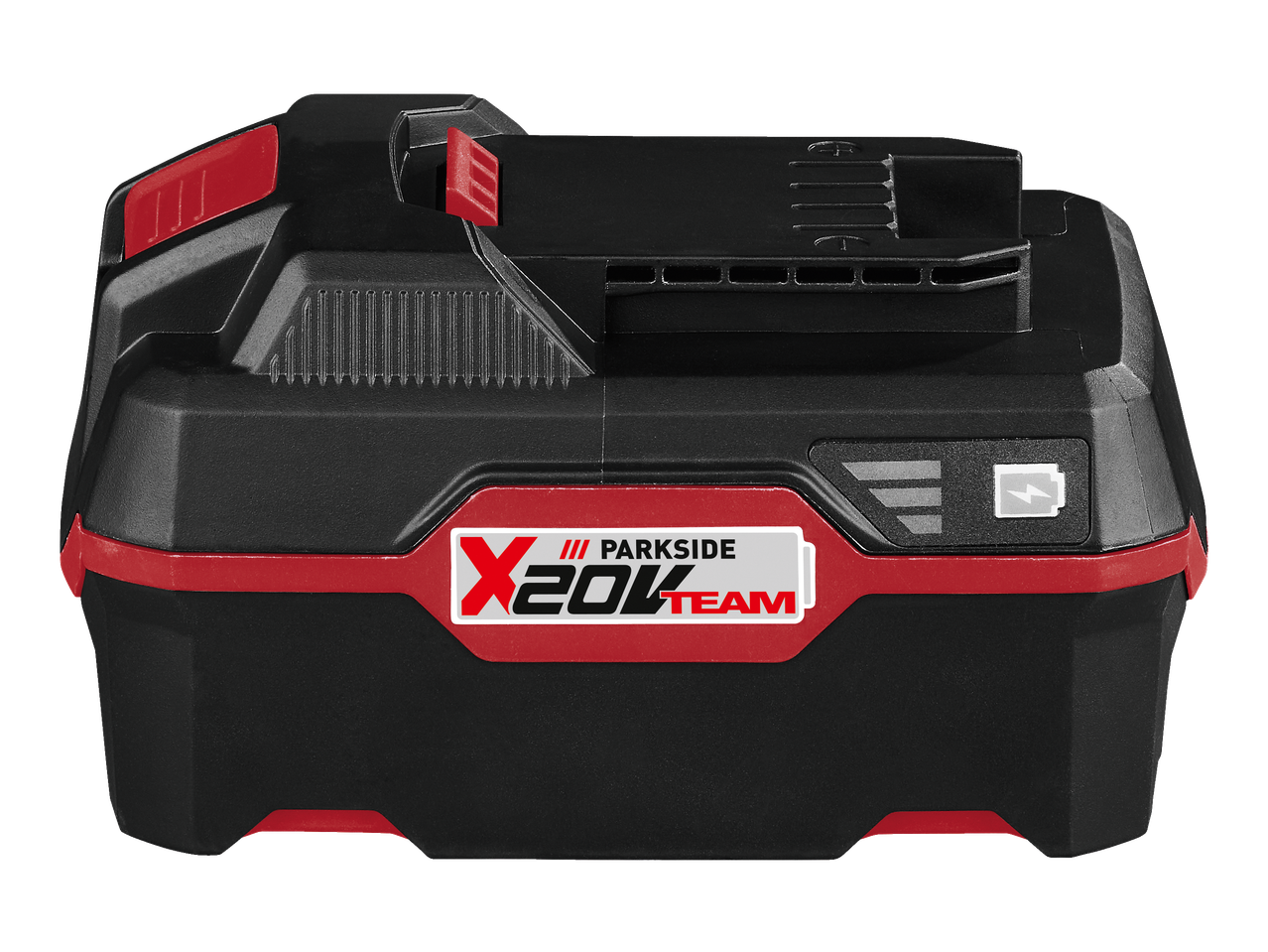 PARKSIDE X 20V TEAM akumuliatorius belaidžiam smūginiam veržliarakčiui, juodas ir raudonas.