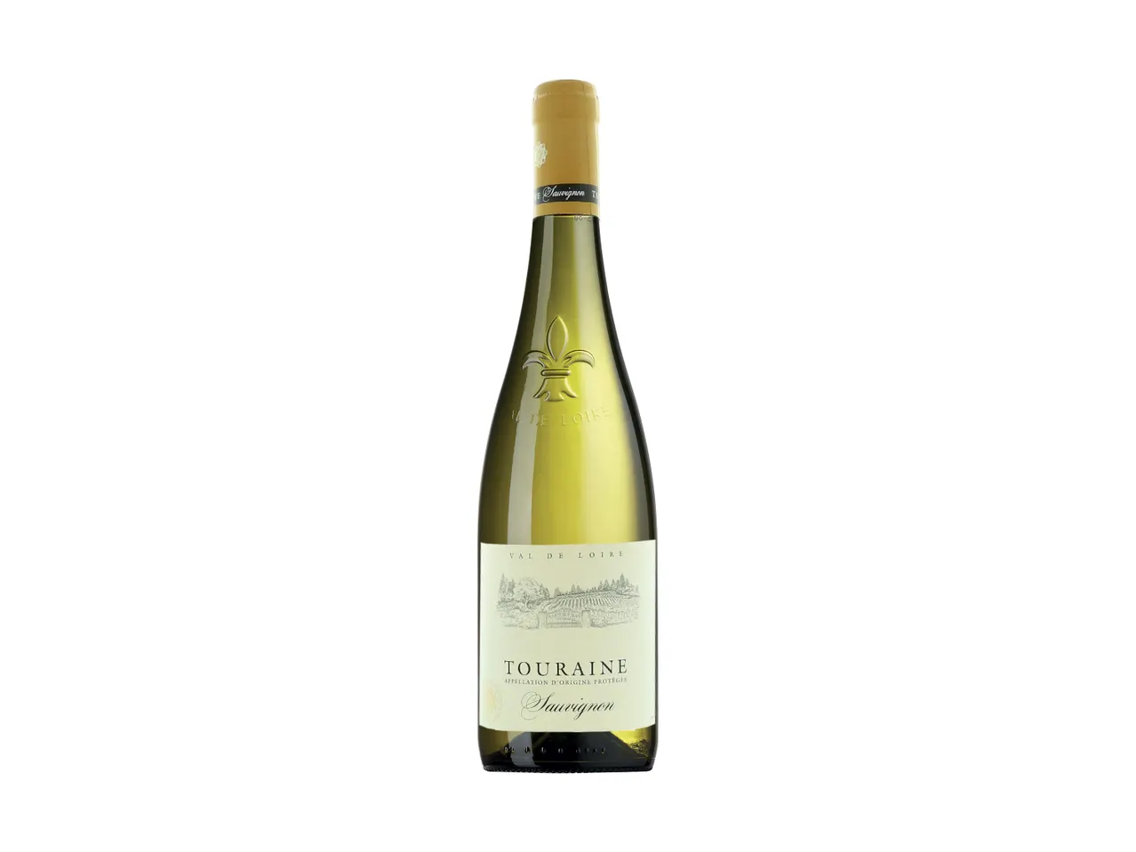 Bouteille de vin Touraine Sauvignon Blanc.