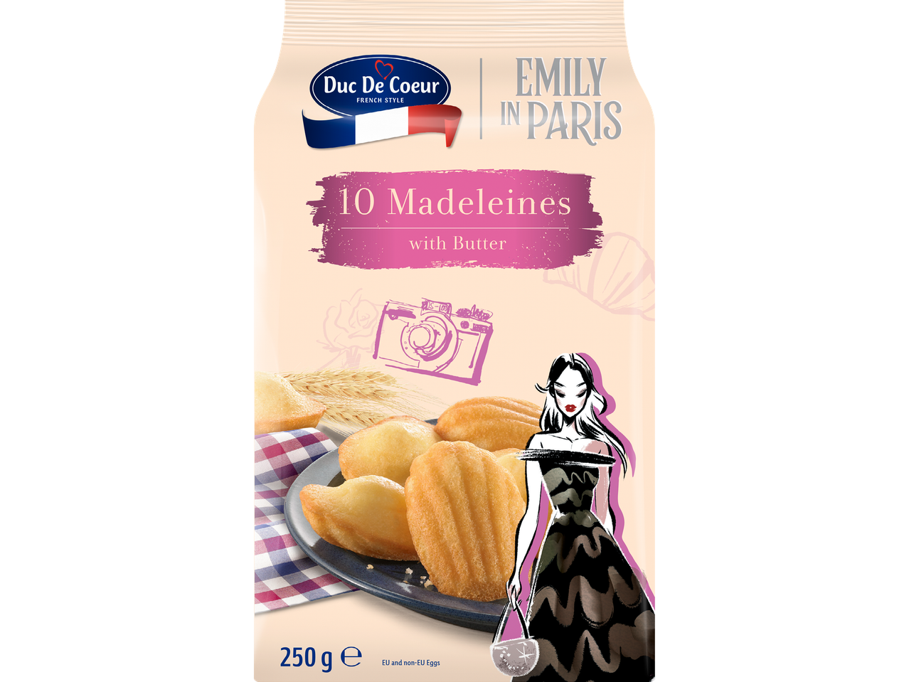 Paketet med 10 Delice de France Madeleines-kakor.