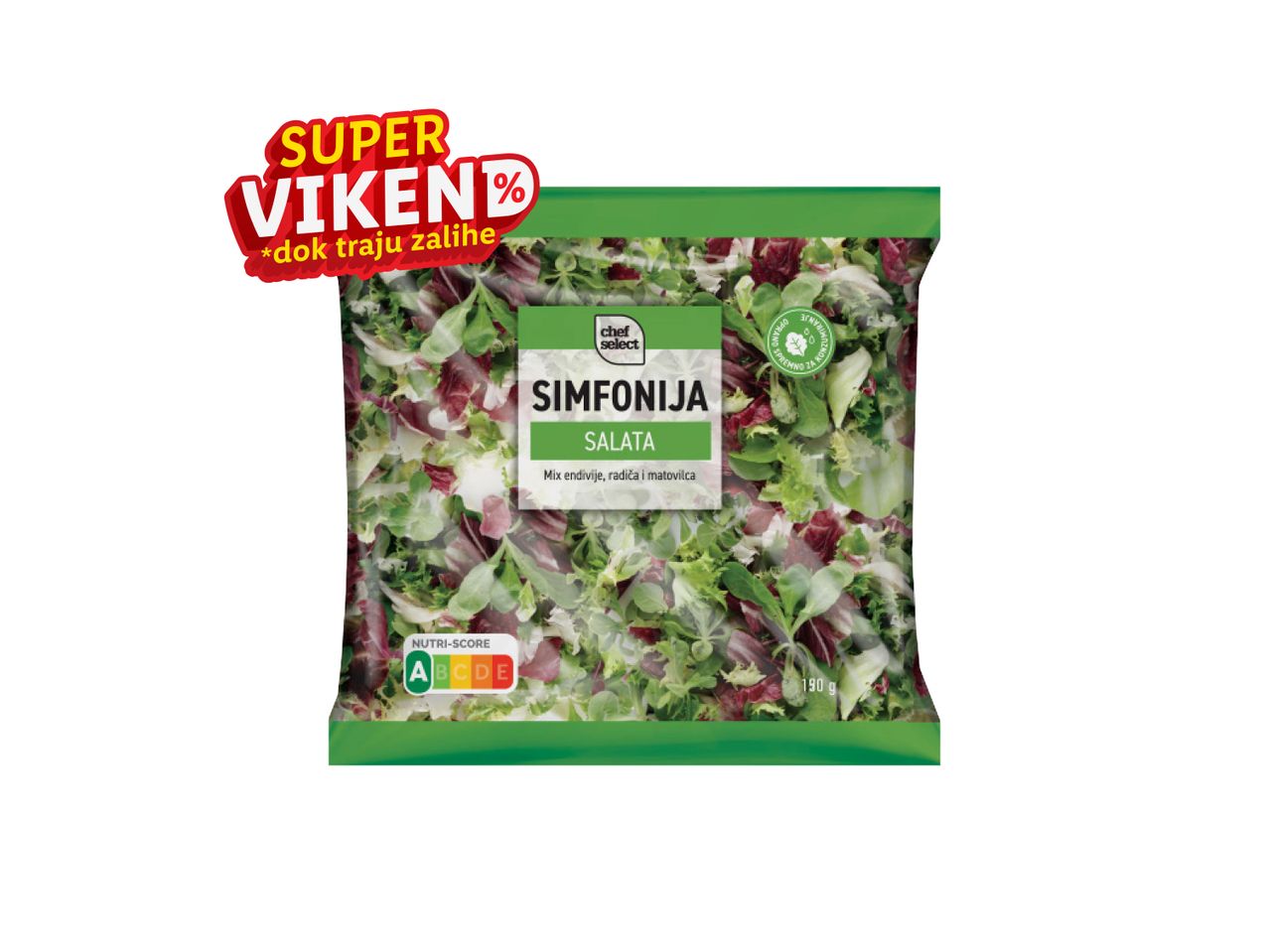 Chef Select Simfonija salata (190g) - mešavina endivije, radića i matovilca, u akciji.