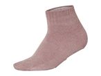 Single pink fluffy ankle sock on a white background.
