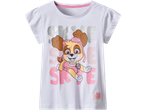 T-shirt blanche Paw Patrol pour filles avec Skye.