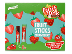 Veganistische fruitsticks met aardbeiensmaak, 8 stuks, zonder toegevoegde suikers en vezelrijk.