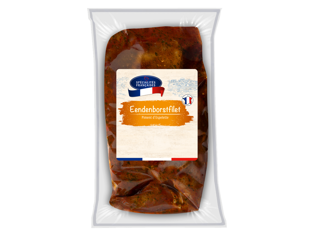 Gemarineerde eendenborstfilets, Specialités Françaises.