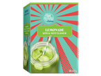 Doos kiwi-muntlimonade met een glas van de verfrissende drank.