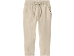 Pantaloni de muselină bej LUPILU pentru bebeluși cu talie elastică și șnur.