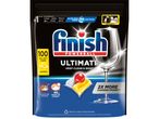 Опаковка на Finish Powerball Ultimate с 100 капсули за съдомиялна машина с аромат на лимон.
