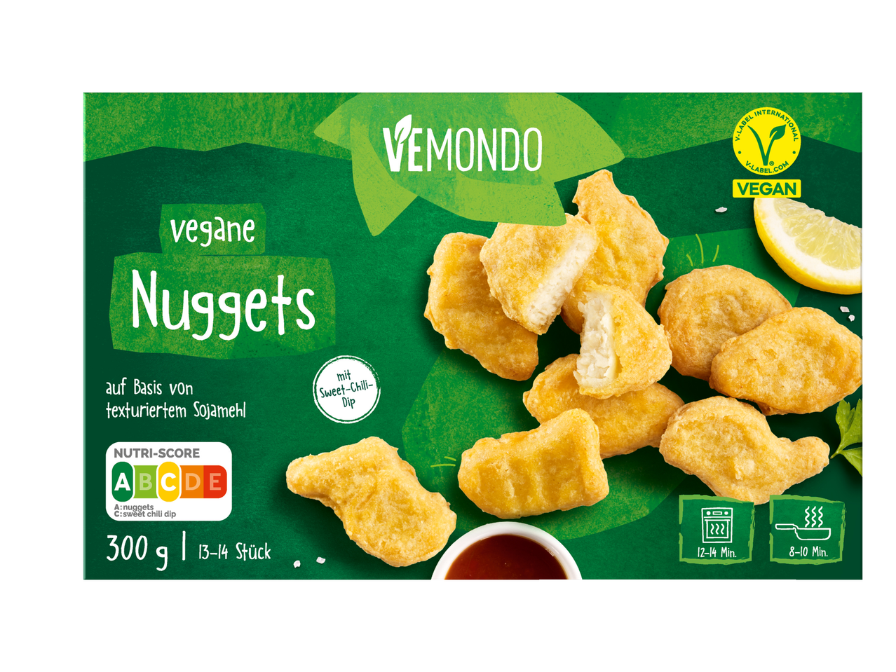 Vemondo vegane Nuggets mit Sweet-Chili-Dip.