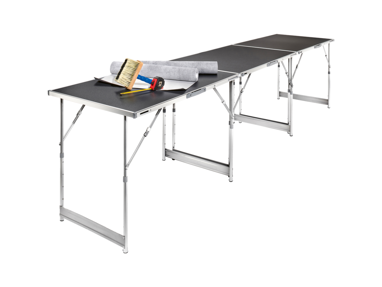 PARKSIDE® multifunctional table with wallpaper and tools.