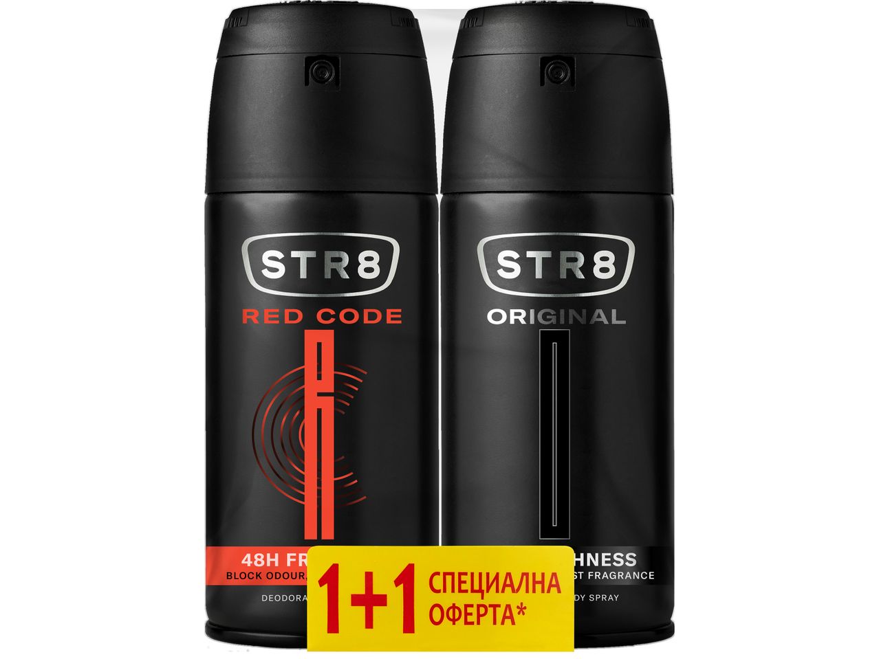 Два дезодоранта STR8, Red Code и Original, в специална оферта 1+1.