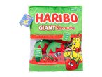 Green plush bag of strawberry-shaped toys with a bear character and text.