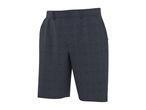 Men's dark blue patterned shorts with a button closure
