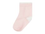 Single light pink sock with a white heel and cuff.