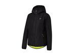 A black Crivit women's hooded jacket with neon yellow accents.