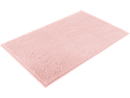 A rectangular pink bath mat with a textured, bobble surface.