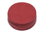 Stack of round red sandpaper discs for sanding and polishing