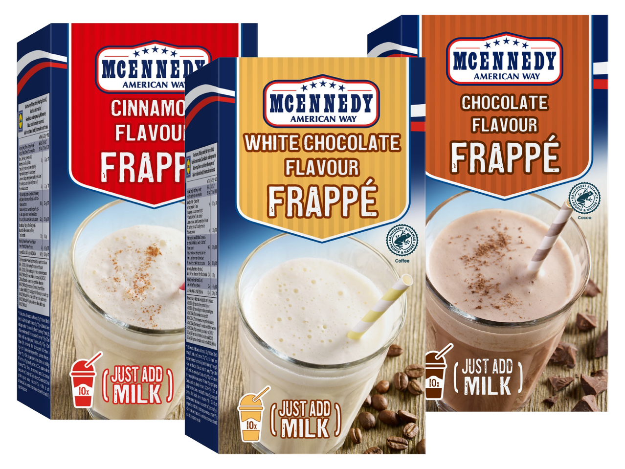 McEnnedy American Way Frappé mixes in cinnamon, white chocolate, and chocolate flavors.