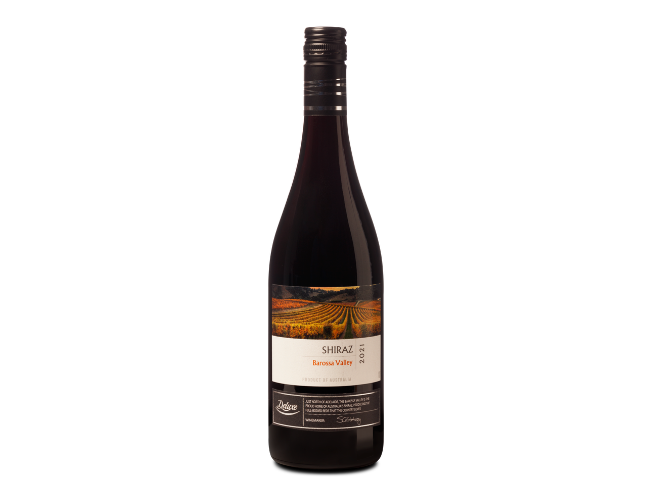 Deluxe Barossa Valley Shiraz wijnfles.