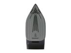 Bottom of a gray and black iron with a ceramic coated soleplate and SilverCrest logo.