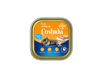 Coshida Cat Food Pâté with Poultry, featuring a cat and nutritional benefits.