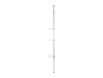 A vertical, minimalist wall-mounted rack with three small shelves.