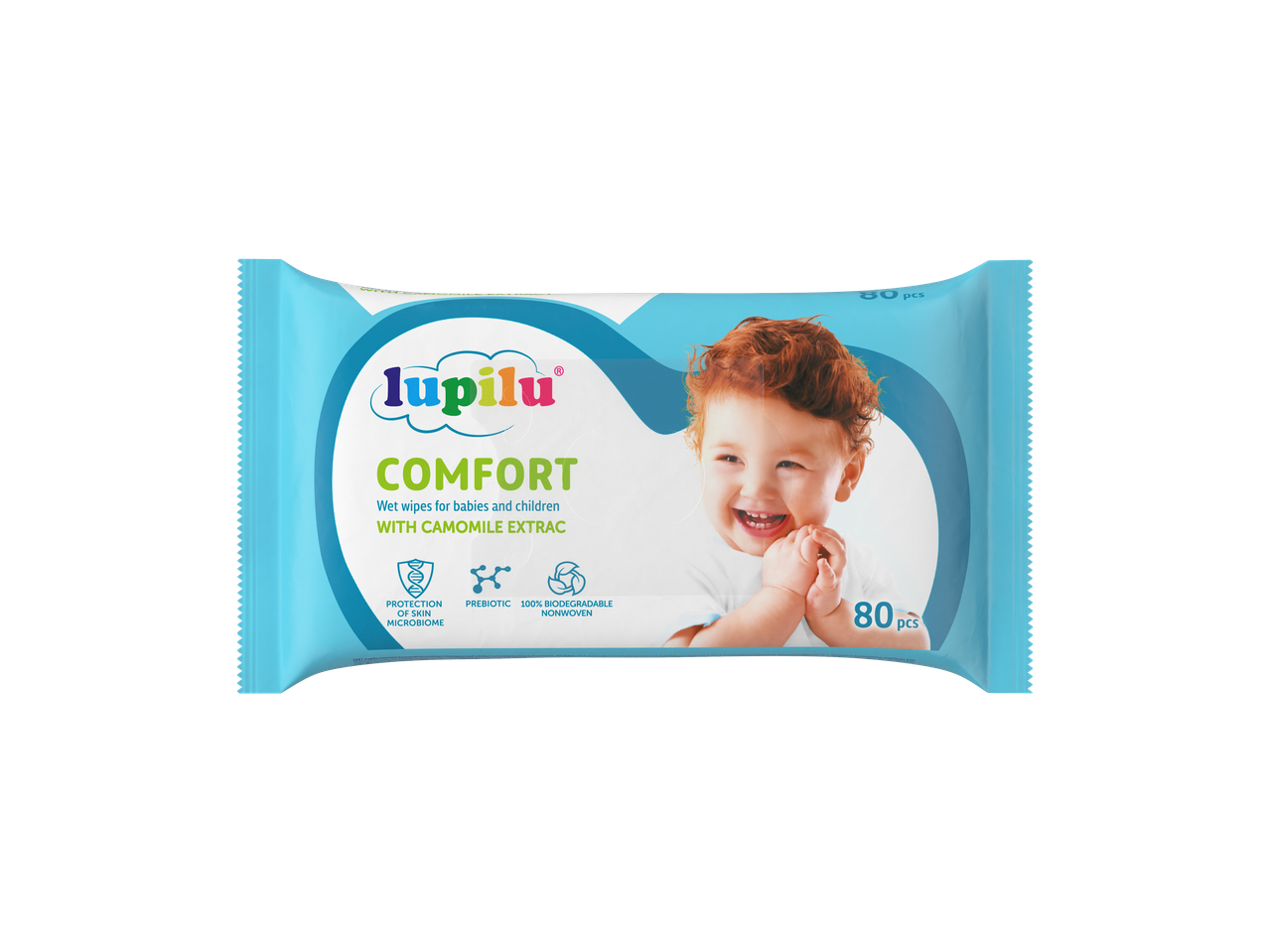 Lupilu Comfort nedves törlőkendő babáknak és gyerekeknek kamilla kivonattal, 80 db