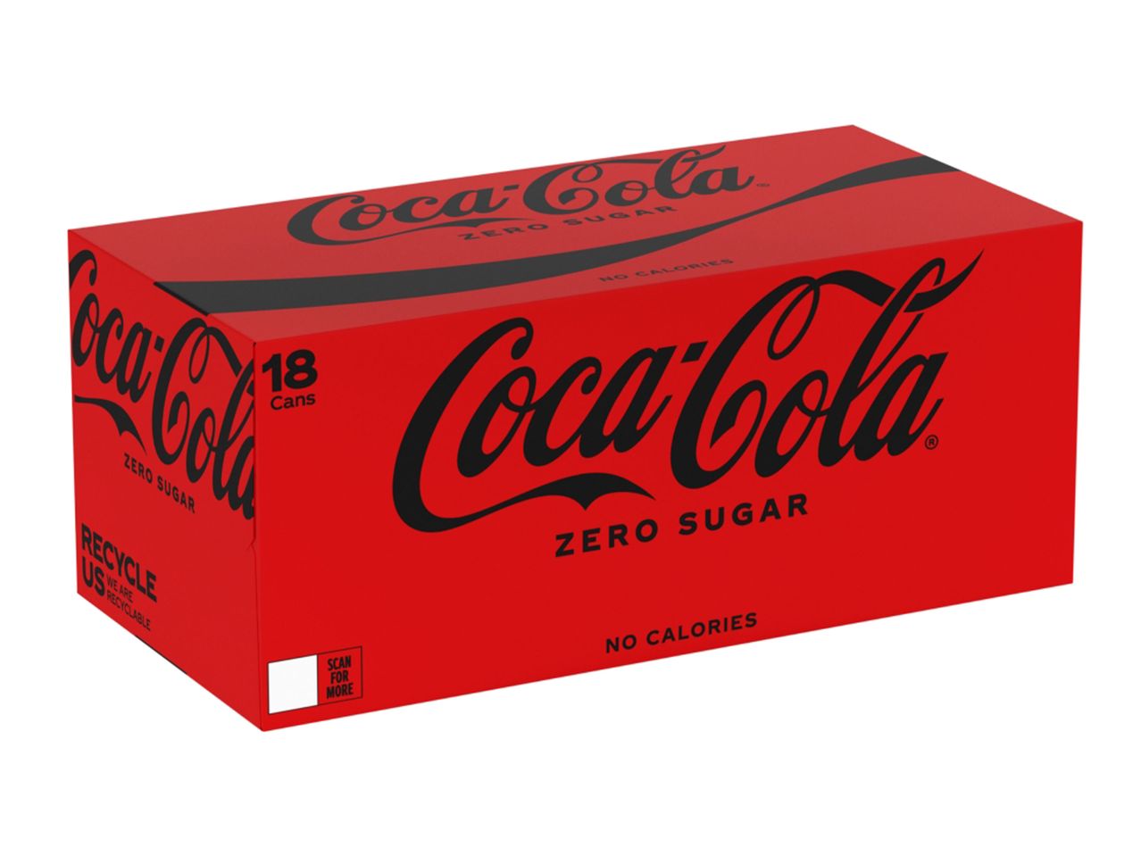 A red Coca-Cola 12-pack box.