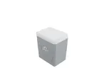 A gray Crivit Cool box with a white lid sits on a white background.