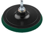 Black and green polishing pad with a metal shaft