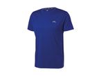 Blue short-sleeved sports t-shirt with a small reflective logo on the chest.