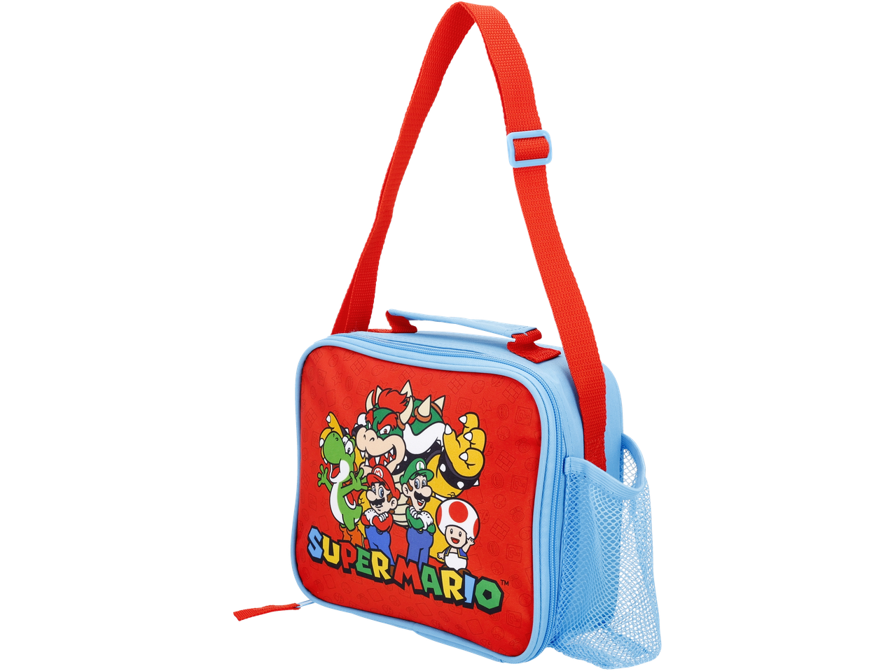 Super Mario lunch bag with shoulder strap.