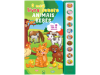 Livro sonoro 'Animais Bebés' com 10 sons de animais e ilustrações coloridas.