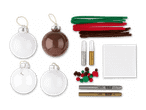 Weihnachtskugel-Bastelset mit Kugeln, Pfeifenreinigern, Pompons, Glitzer und Markern
