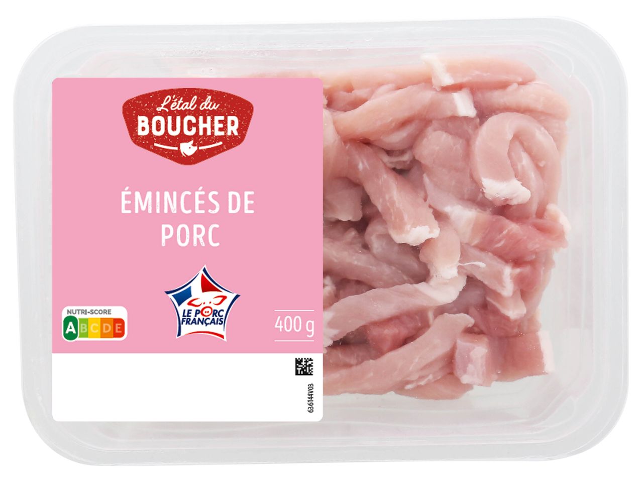 Emincés de porc Picard dans leur barquette.