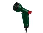 Pistola per innaffiare da giardino di colore verde scuro.
