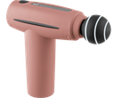 CRIVIT Mini Massage Gun in rose gold with a black massage head and glowing white rings.