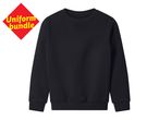 Black sweatshirt with a red diamond graphic that says 'Uniform bundle' in yellow text.
