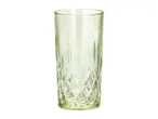 Tall, clear glass with a textured, diamond-patterned base.