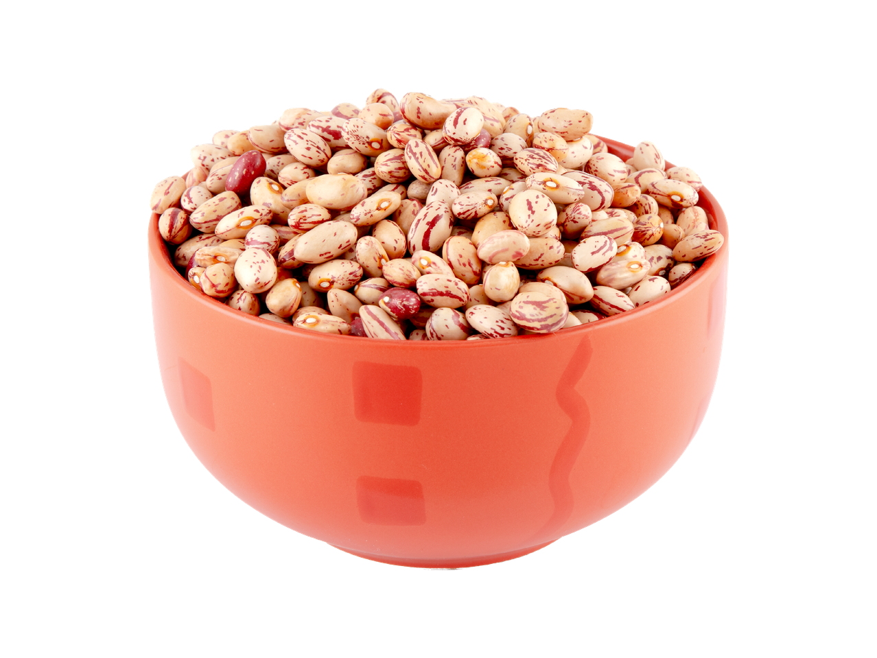Šarena zrna graha u narančastoj zdjeli.