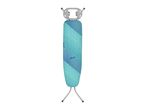 Vileda ironing board with a blue and turquoise patterned cover.