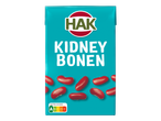 Een blauw pak met rode kidneybonen en de tekst 'KIDNEY BONEN', met Nutri-Score A.