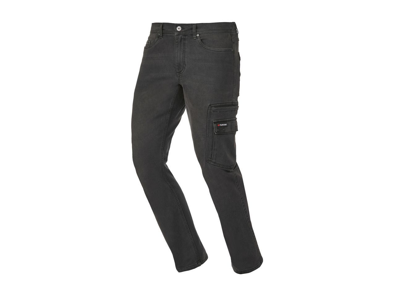 Pantaloni in jeans neri da lavoro da uomo con tasche laterali