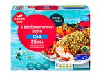 Ocean Sea Mediterranean Style Cod fillets with peppers, onions and parsley crumb.