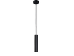 Candeeiro de Teto Suspenso LIVARNO home, preto, com design cilíndrico.