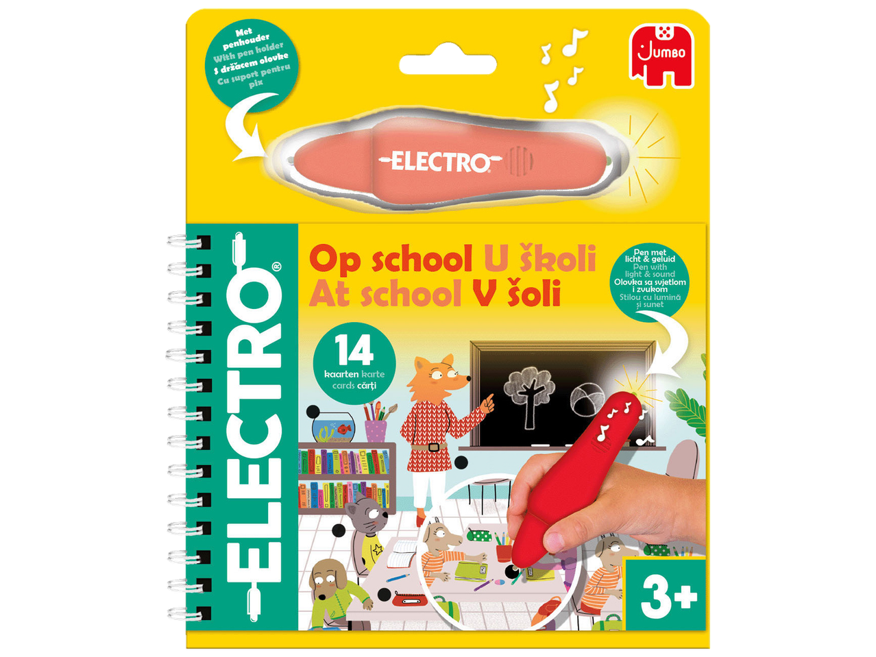 „Electro“ galvosūkių knygelė „Mokykloje“ su 14 kortelių ir rašikliu su šviesa ir garsu.