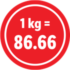 f 1 kg = 86.66